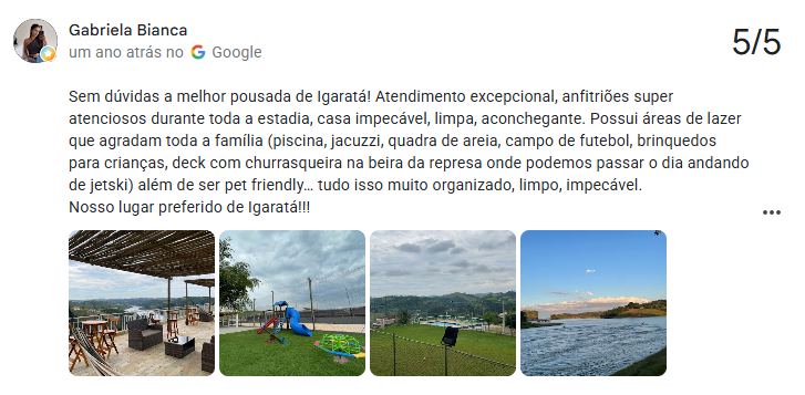Avaliação 9 no Google