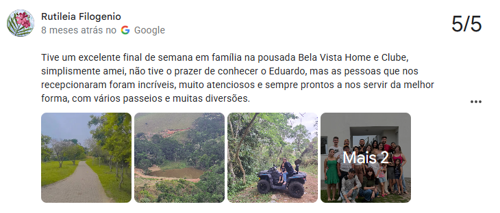 Avaliação 7 no Google