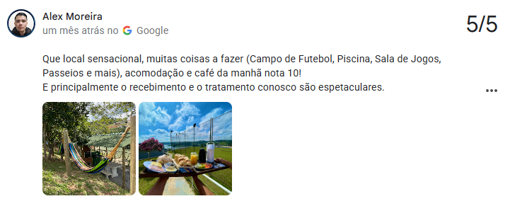 Avaliação 2 no Google