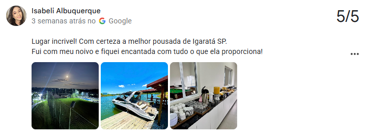 Avaliação 6 no Google
